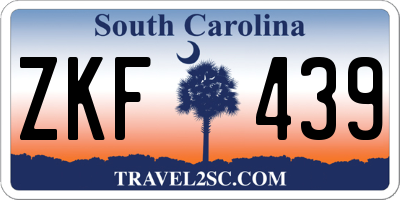SC license plate ZKF439