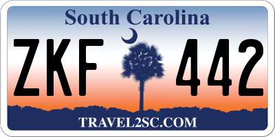 SC license plate ZKF442