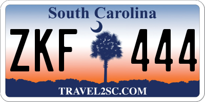 SC license plate ZKF444