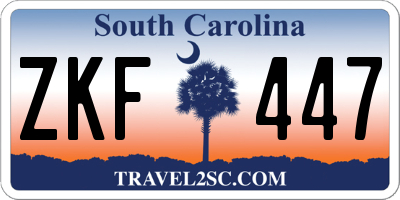 SC license plate ZKF447