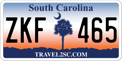 SC license plate ZKF465