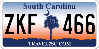 SC license plate ZKF466