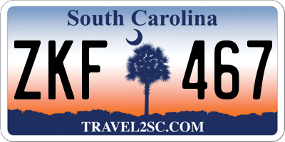 SC license plate ZKF467