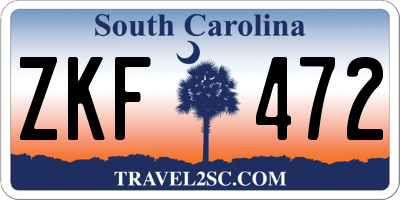 SC license plate ZKF472