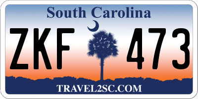 SC license plate ZKF473