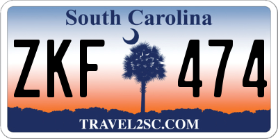 SC license plate ZKF474