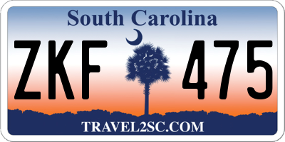 SC license plate ZKF475