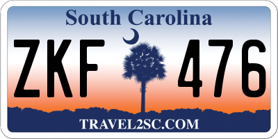 SC license plate ZKF476