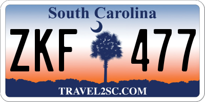 SC license plate ZKF477