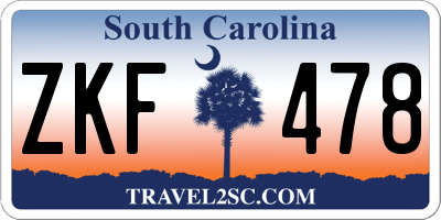 SC license plate ZKF478