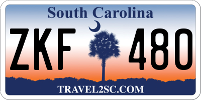 SC license plate ZKF480