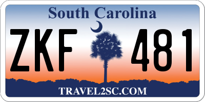 SC license plate ZKF481
