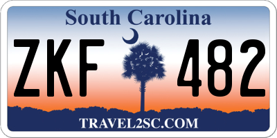 SC license plate ZKF482