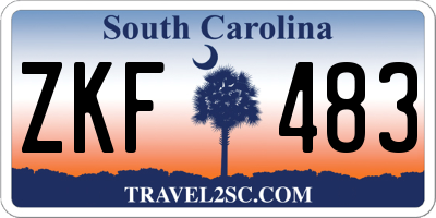SC license plate ZKF483