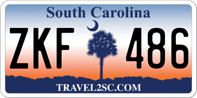 SC license plate ZKF486