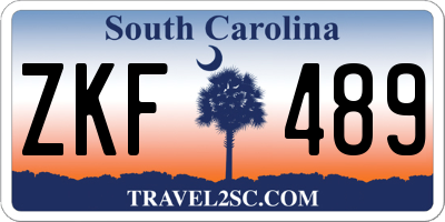 SC license plate ZKF489