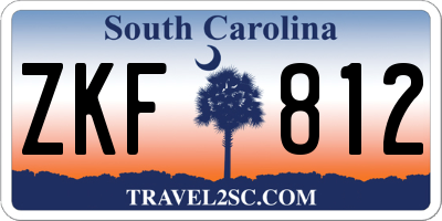 SC license plate ZKF812