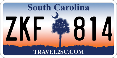 SC license plate ZKF814