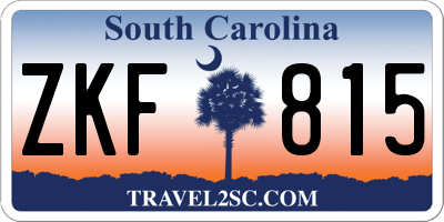 SC license plate ZKF815