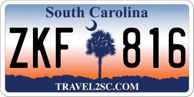 SC license plate ZKF816