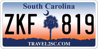 SC license plate ZKF819