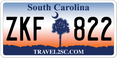 SC license plate ZKF822