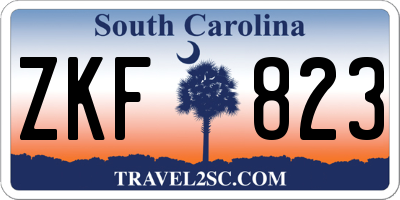 SC license plate ZKF823