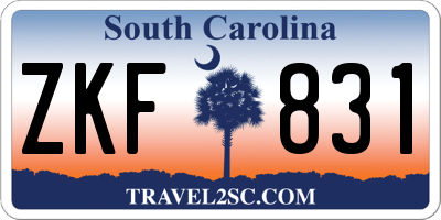 SC license plate ZKF831