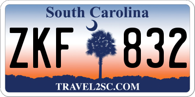SC license plate ZKF832