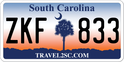 SC license plate ZKF833