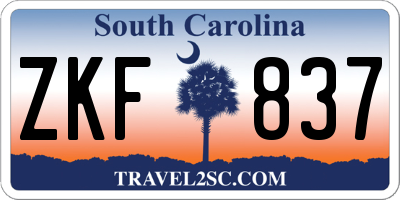 SC license plate ZKF837