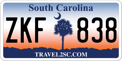 SC license plate ZKF838