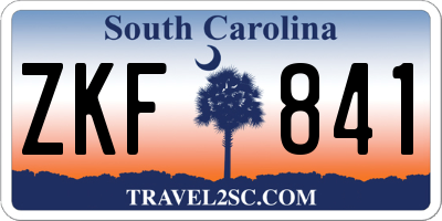 SC license plate ZKF841