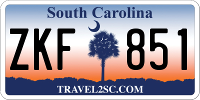 SC license plate ZKF851