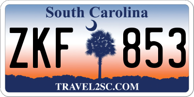 SC license plate ZKF853