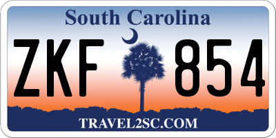SC license plate ZKF854