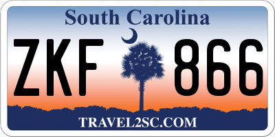 SC license plate ZKF866