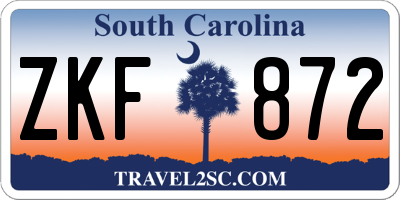 SC license plate ZKF872