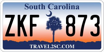 SC license plate ZKF873