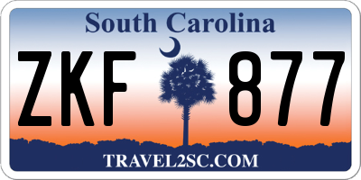 SC license plate ZKF877