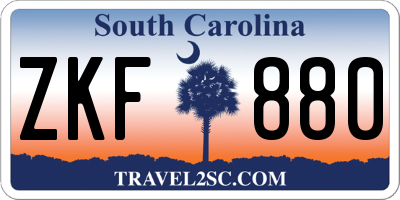 SC license plate ZKF880