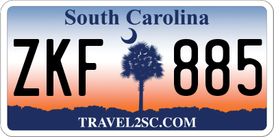SC license plate ZKF885