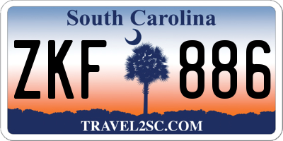 SC license plate ZKF886