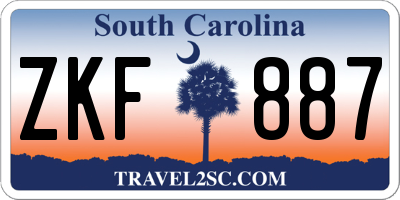 SC license plate ZKF887