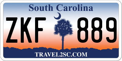 SC license plate ZKF889