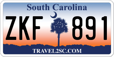 SC license plate ZKF891