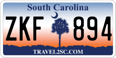 SC license plate ZKF894