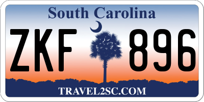 SC license plate ZKF896