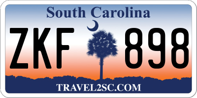 SC license plate ZKF898