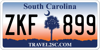 SC license plate ZKF899